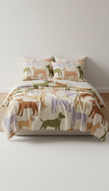 Plush Bedding with Canine Embroidery