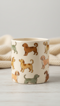 Ceramic Mug with Playful Dog Art
