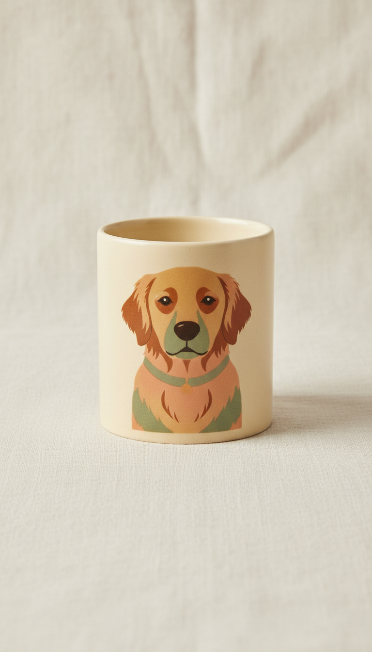 Ceramic Mug with Playful Dog Print
