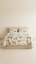 Bedding Set with Hand-Drawn Dog Illustrations